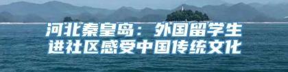 河北秦皇岛：外国留学生进社区感受中国传统文化