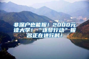 非深户也能报！2000元读大学！“逐梦行动”报名正在进行时！