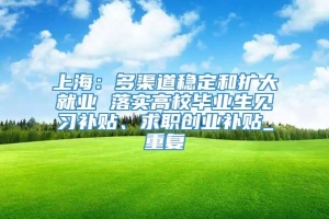 上海：多渠道稳定和扩大就业 落实高校毕业生见习补贴、求职创业补贴_重复