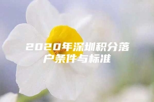 2020年深圳积分落户条件与标准