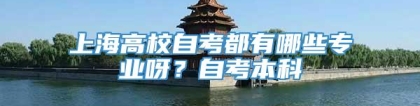 上海高校自考都有哪些专业呀？自考本科