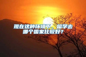 现在这种环境下，留学去哪个国家比较好？