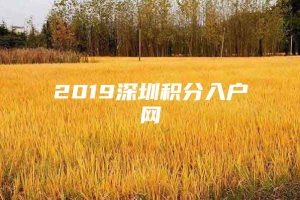 2019深圳积分入户网