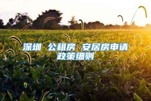 深圳 公租房 安居房申请政策细则