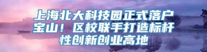 上海北大科技园正式落户宝山！区校联手打造标杆性创新创业高地