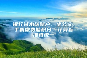 银行试水碳账户：坐公交、手机缴费能积分，计算标准待统一