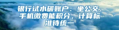 银行试水碳账户：坐公交、手机缴费能积分，计算标准待统一