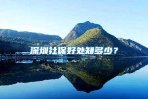 深圳社保好处知多少？