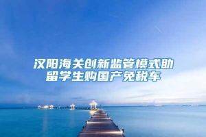 汉阳海关创新监管模式助留学生购国产免税车