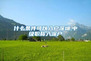 什么条件可以入户深圳,中级职称入深户