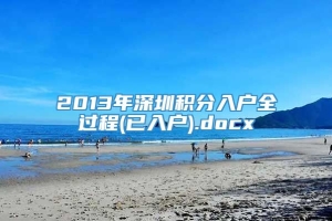 2013年深圳积分入户全过程(已入户).docx