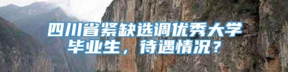 四川省紧缺选调优秀大学毕业生，待遇情况？