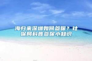 海归来深圳如何参保？社保局科普参保小知识