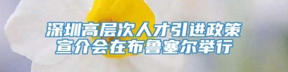 深圳高层次人才引进政策宣介会在布鲁塞尔举行