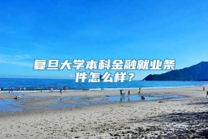 复旦大学本科金融就业条件怎么样？