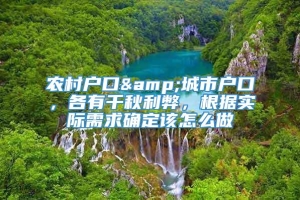 农村户口&城市户口，各有千秋利弊，根据实际需求确定该怎么做