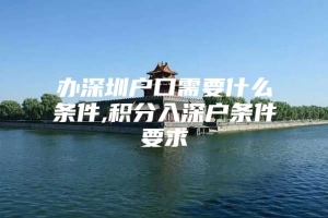 办深圳户口需要什么条件,积分入深户条件要求