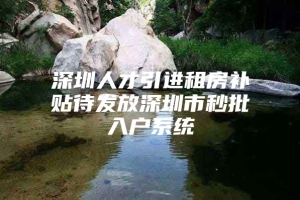 深圳人才引进租房补贴待发放深圳市秒批入户系统