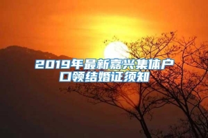 2019年最新嘉兴集体户口领结婚证须知