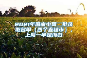 2021年国家电网二批录取名单（四个直辖市），上海一半是海归