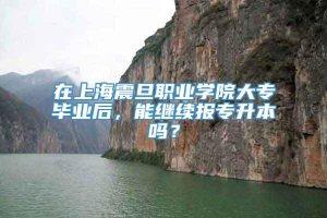 在上海震旦职业学院大专毕业后，能继续报专升本吗？