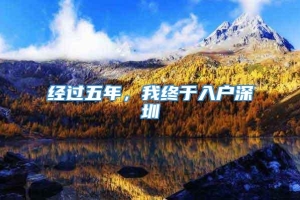 经过五年，我终于入户深圳