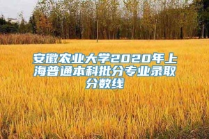 安徽农业大学2020年上海普通本科批分专业录取分数线