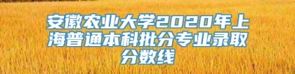 安徽农业大学2020年上海普通本科批分专业录取分数线
