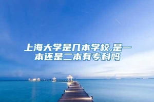 上海大学是几本学校,是一本还是二本有专科吗