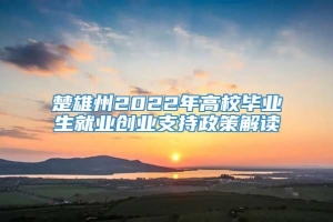 楚雄州2022年高校毕业生就业创业支持政策解读