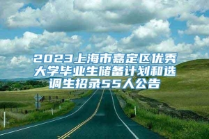 2023上海市嘉定区优秀大学毕业生储备计划和选调生招录55人公告