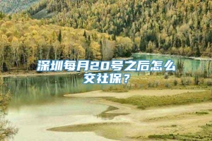 深圳每月20号之后怎么交社保？