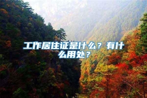 工作居住证是什么？有什么用处？