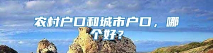 农村户口和城市户口，哪个好？