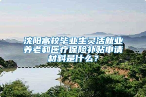 沈阳高校毕业生灵活就业养老和医疗保险补贴申请材料是什么？