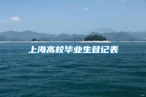 上海高校毕业生登记表