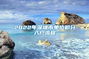 2022年深圳市单位积分入户流程