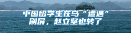 中国留学生在乌“遭遇”刷屏，赵立坚也转了