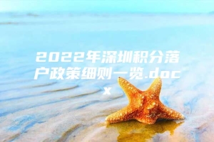 2022年深圳积分落户政策细则一览.docx