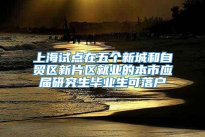 上海试点在五个新城和自贸区新片区就业的本市应届研究生毕业生可落户