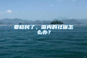 要移民了，国内的社保怎么办？