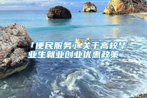 「便民服务」关于高校毕业生就业创业优惠政策