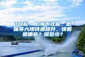 7月起，上海市社保、低保等六项待遇提升，快看是哪些？提多少？