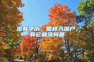 没有学历，照样入深户，有它就没问题