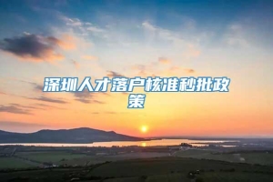 深圳人才落户核准秒批政策