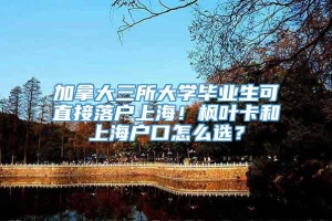 加拿大三所大学毕业生可直接落户上海！枫叶卡和上海户口怎么选？