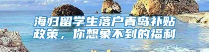 海归留学生落户青岛补贴政策，你想象不到的福利