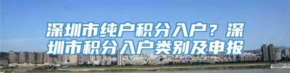 深圳市纯户积分入户？深圳市积分入户类别及申报