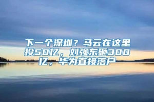 下一个深圳？马云在这里投50亿，刘强东砸300亿，华为直接落户