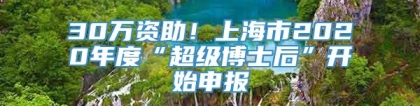 30万资助！上海市2020年度“超级博士后”开始申报